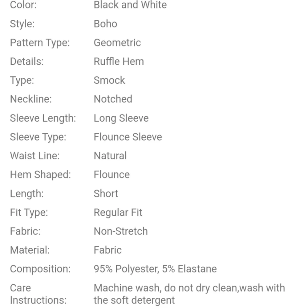 Dress V Neck Geo Print Ruffle Hem Mini Dress Without Belt - Picture 5 of 5